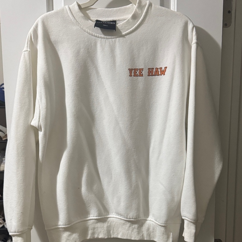 Kittenish White Yee Haw Sweatshirt